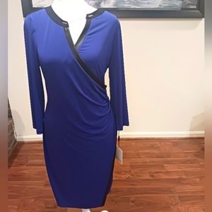 NWT Calvin Klein Purple Wrap Purple Dress Size 12